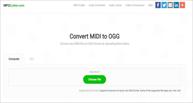MIDI zu OGG Online Converter - MP3Cutter