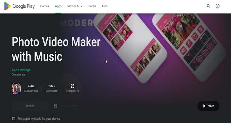 photo video maker with music illustration