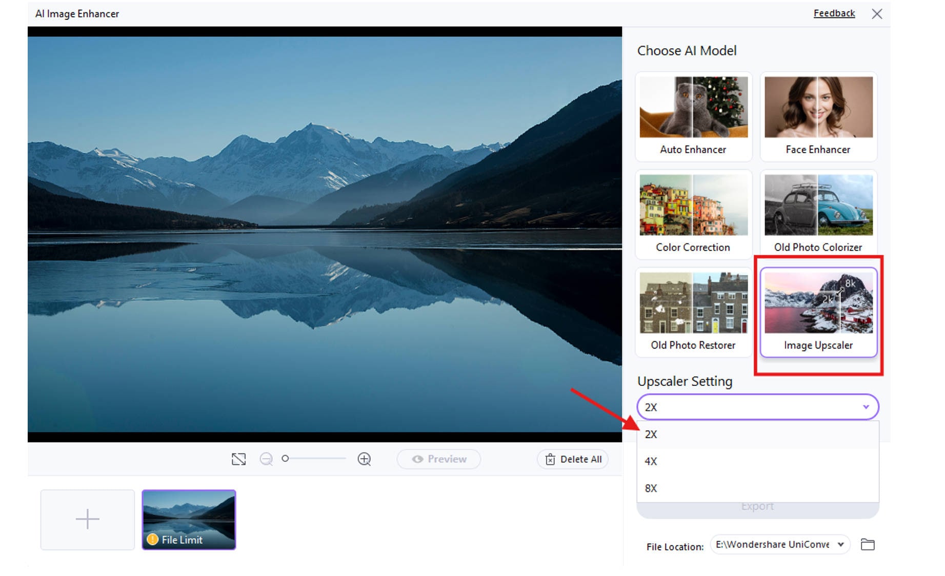 upload and resize