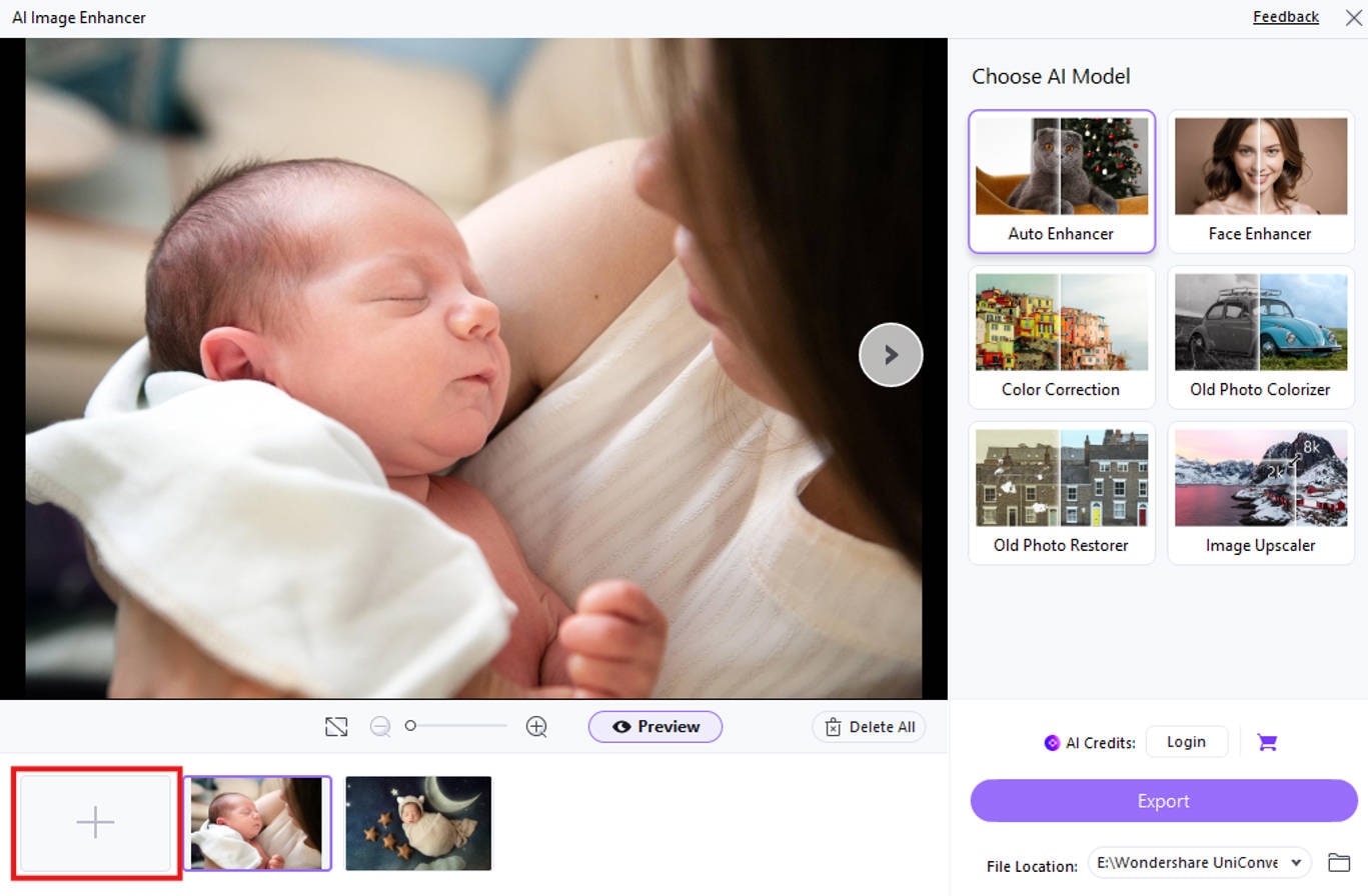  upload one or multiple baby photographs.