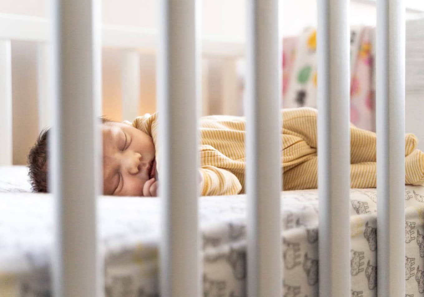 baby photograph in crib