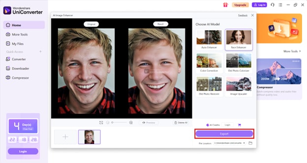download ai enhanced photo
