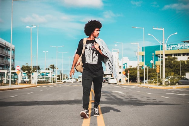 walking towards the camera