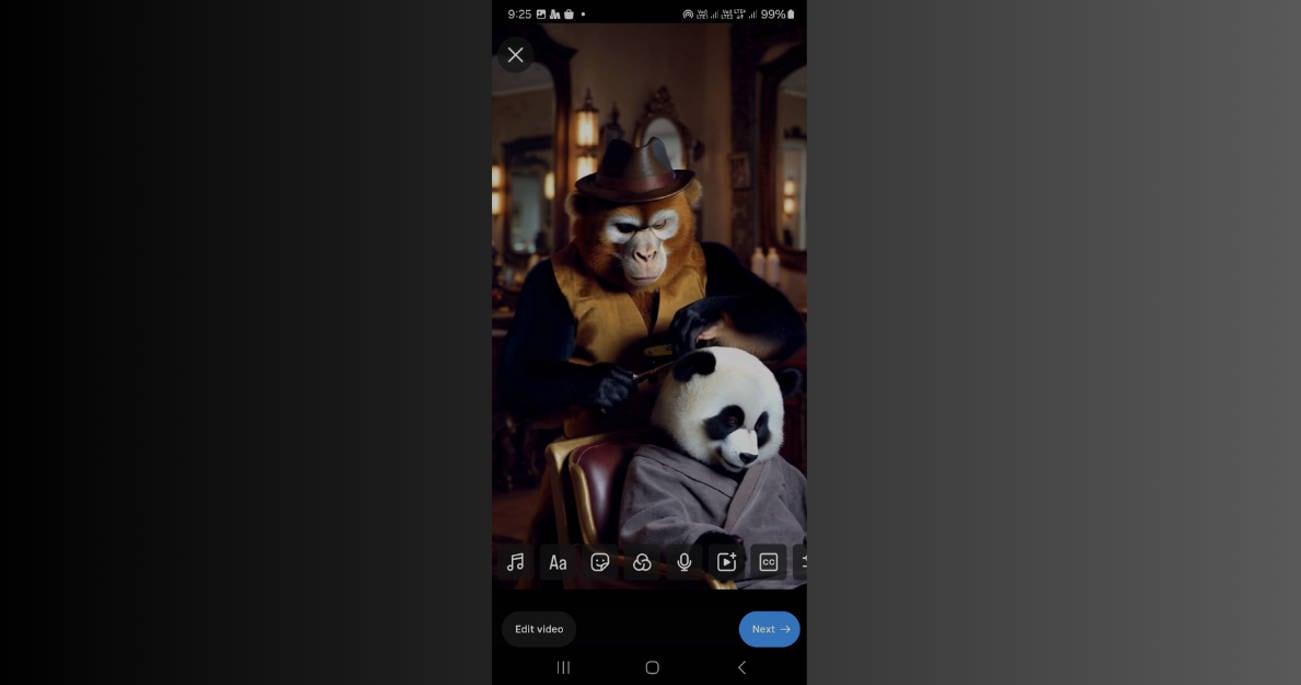 create an instagram post or reel