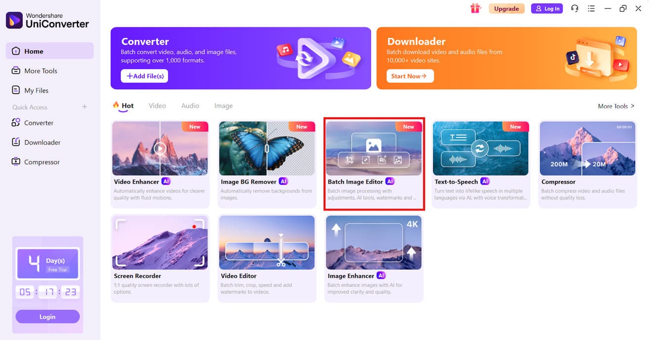 open image editor in uniconverter