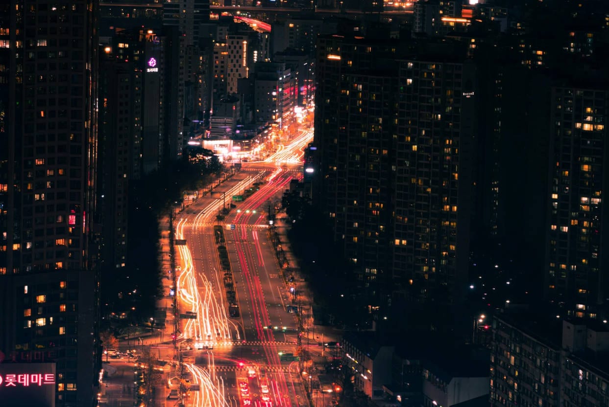 cityscapes and light trails