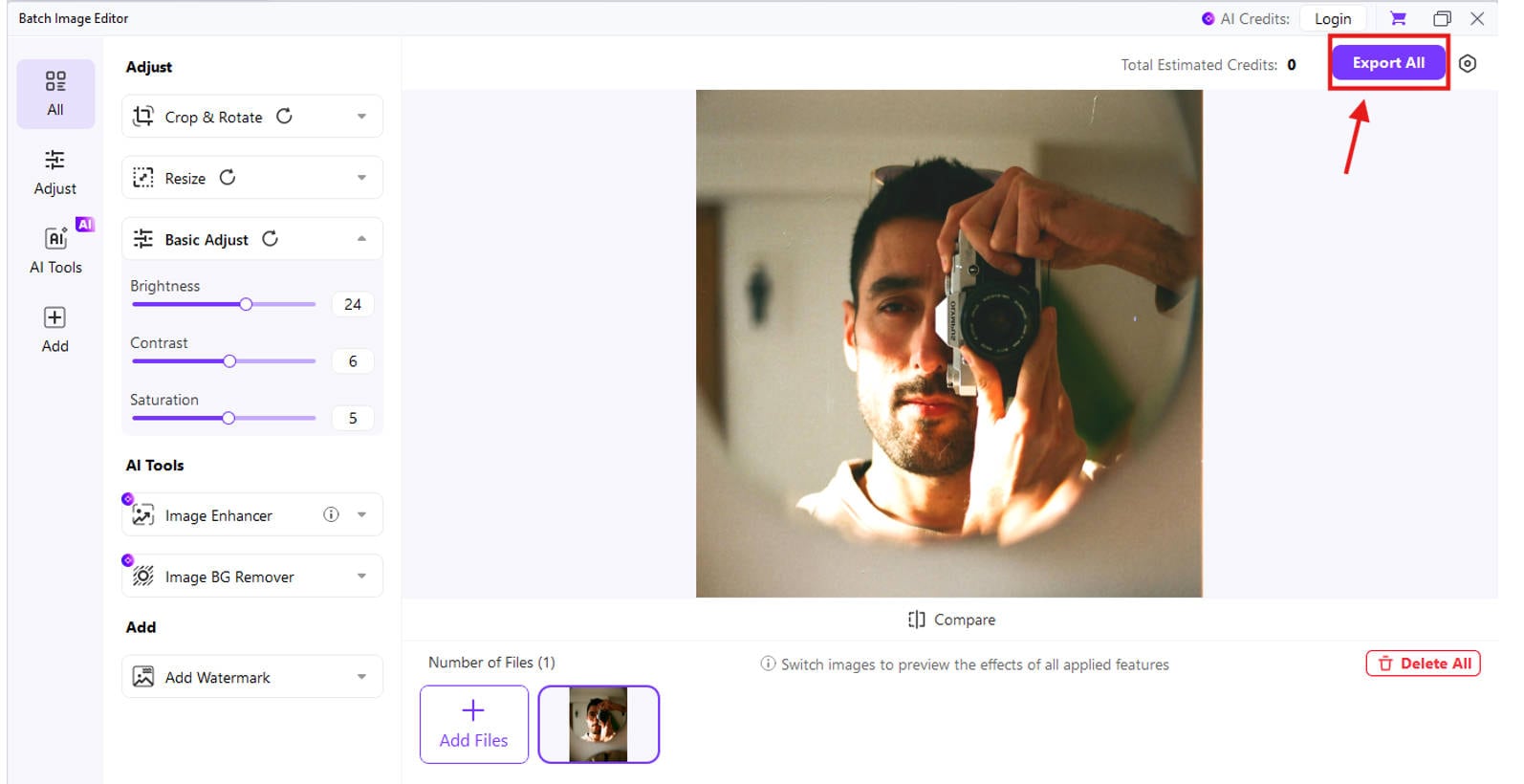 export your mirror selfie in high-res