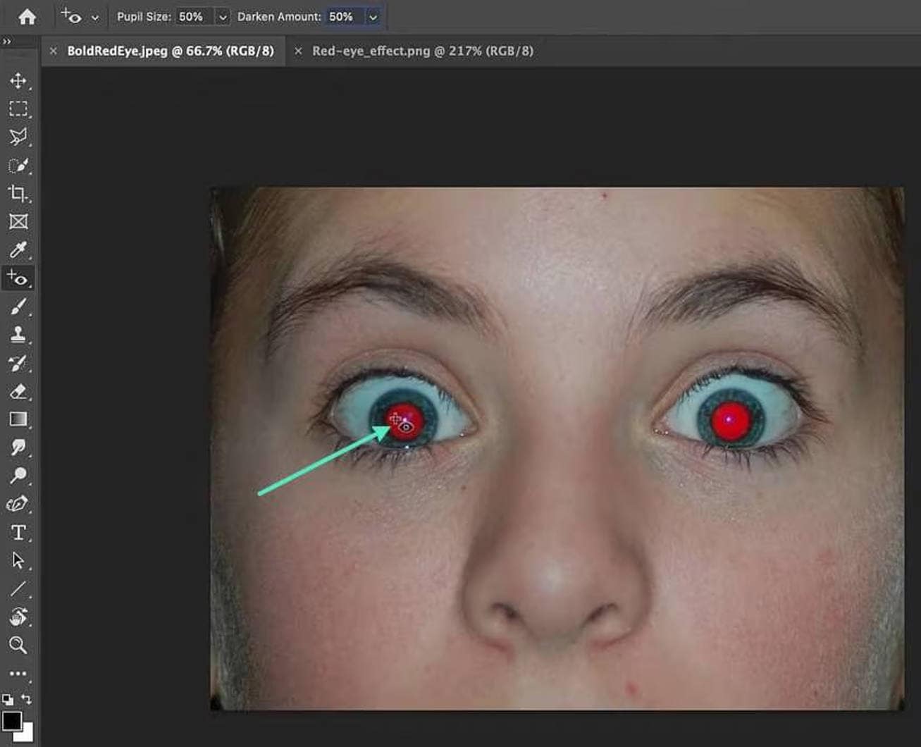 detect the red area and replace
