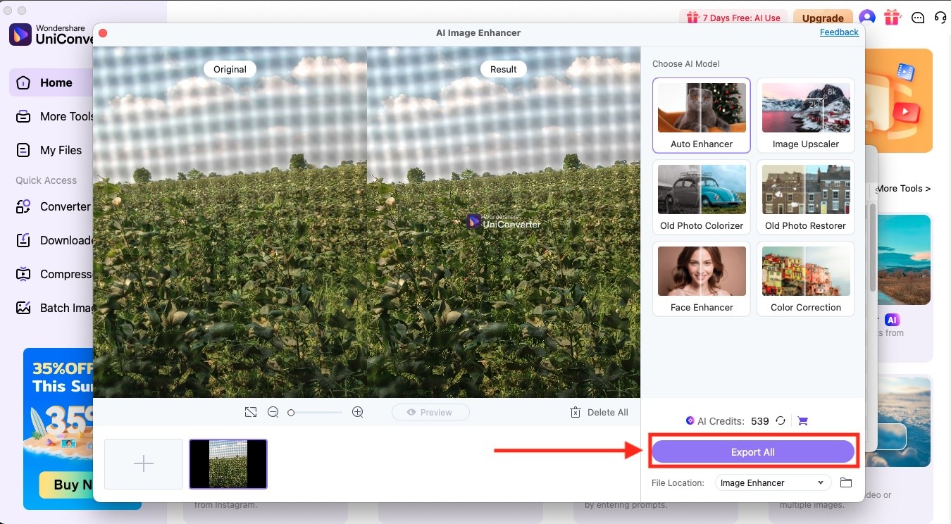 wondershare uniconverter export all