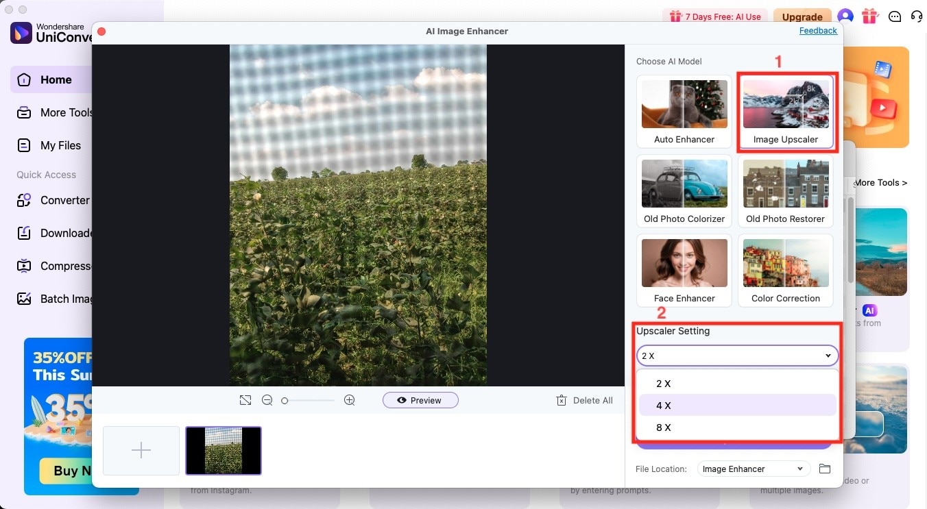 wondershare uniconverter image upscaler
