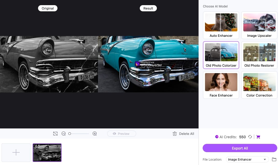 AI Image Enhancer in the UniConverter