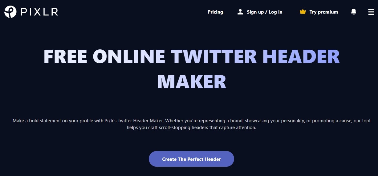 Pixlr X Free Online Twitter Header Maker