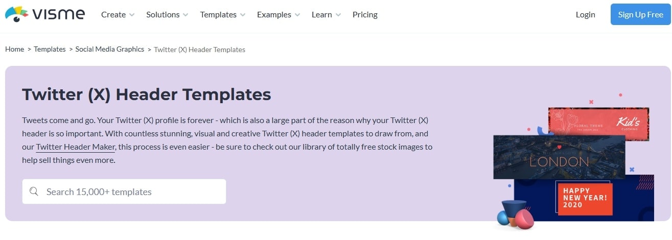 Visme Twitter Header Maker