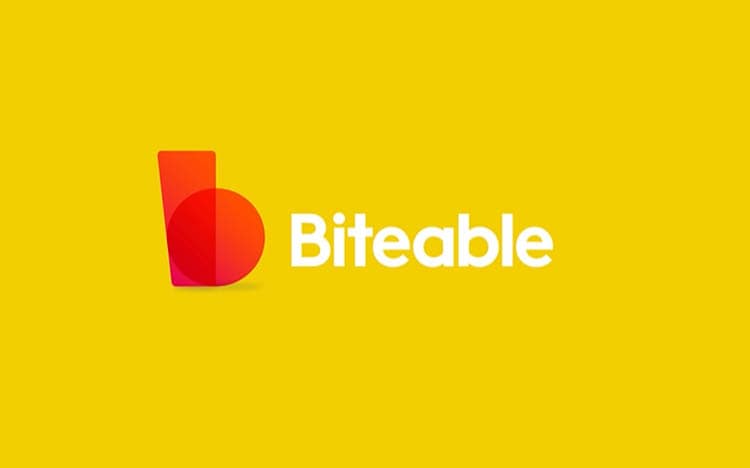 biteable logo with a yellow background