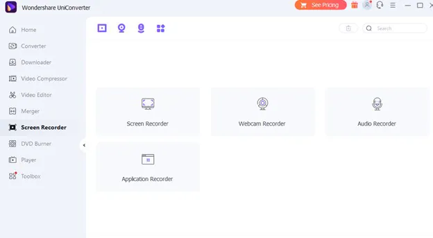 Wondershare UniCoverter Screen Recorder