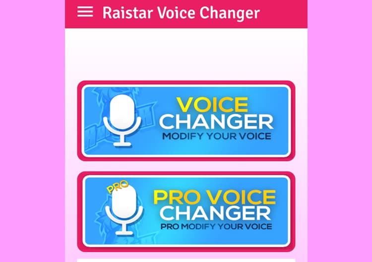 choose between voice changer or pro voice