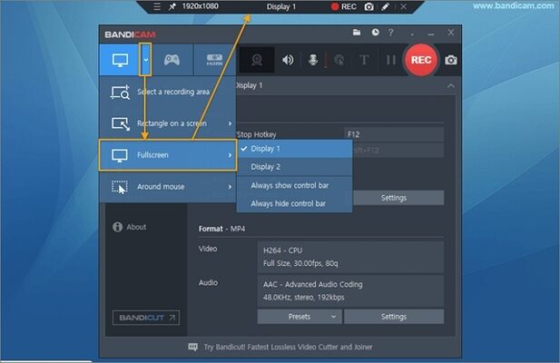 Aplicaciones de grabación de pantalla y video - Bandicam Screen Recorder
