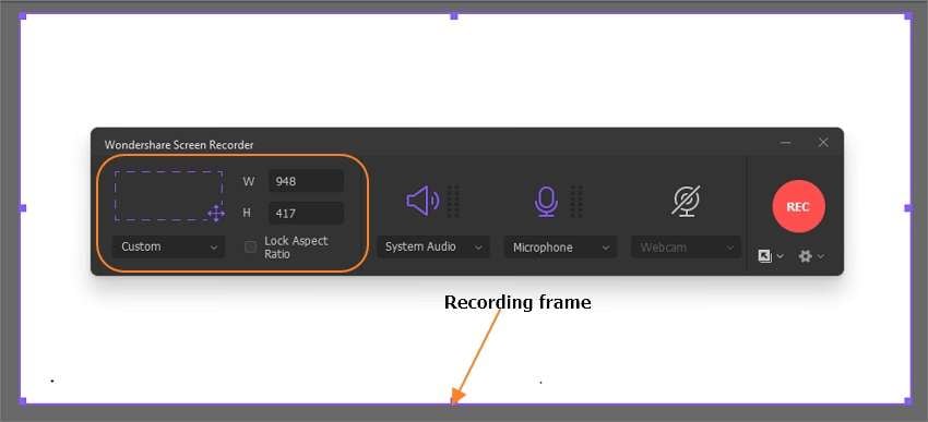 Choose a recording window size