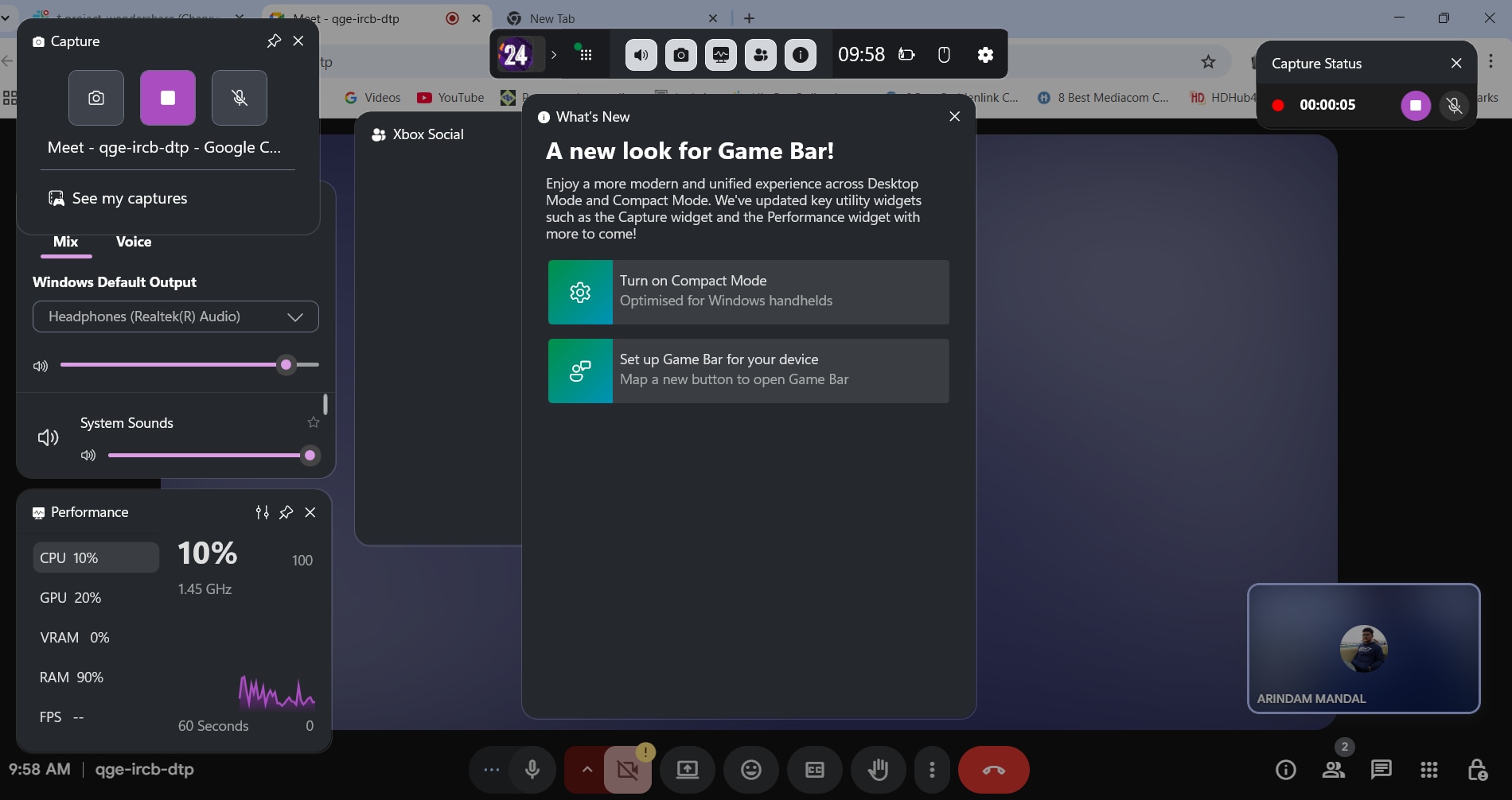 how to record google meet in PC