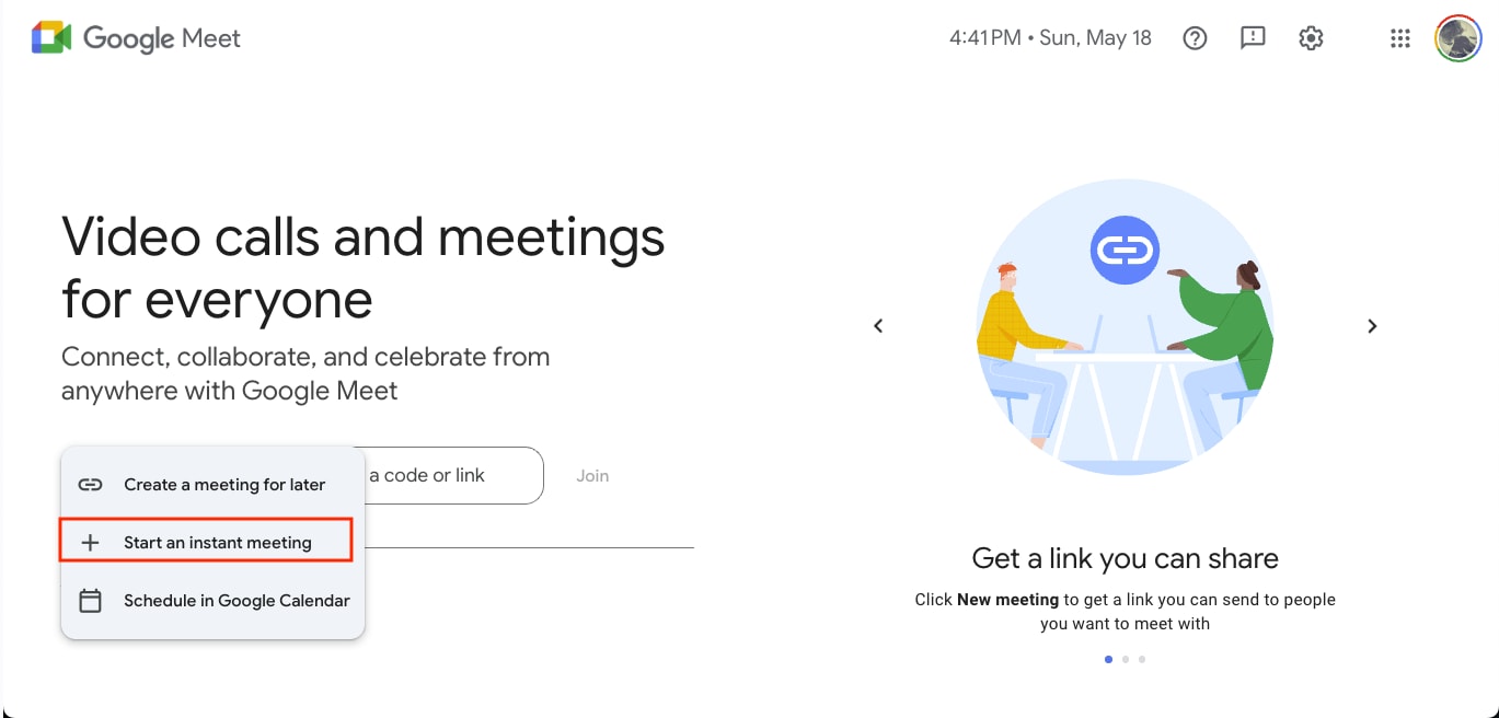 join google meet from chrome