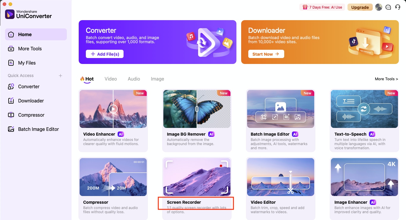 uniconverter screen recording