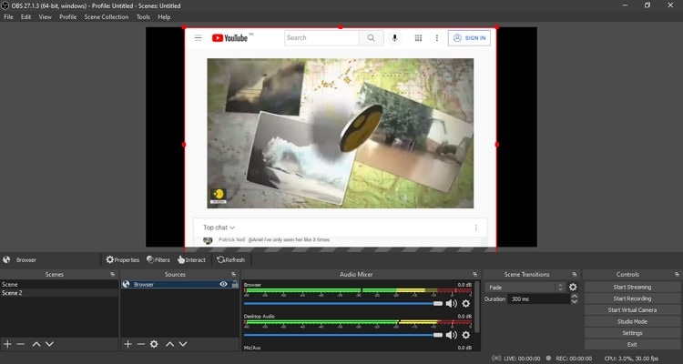 record YouTube live streams with OBS