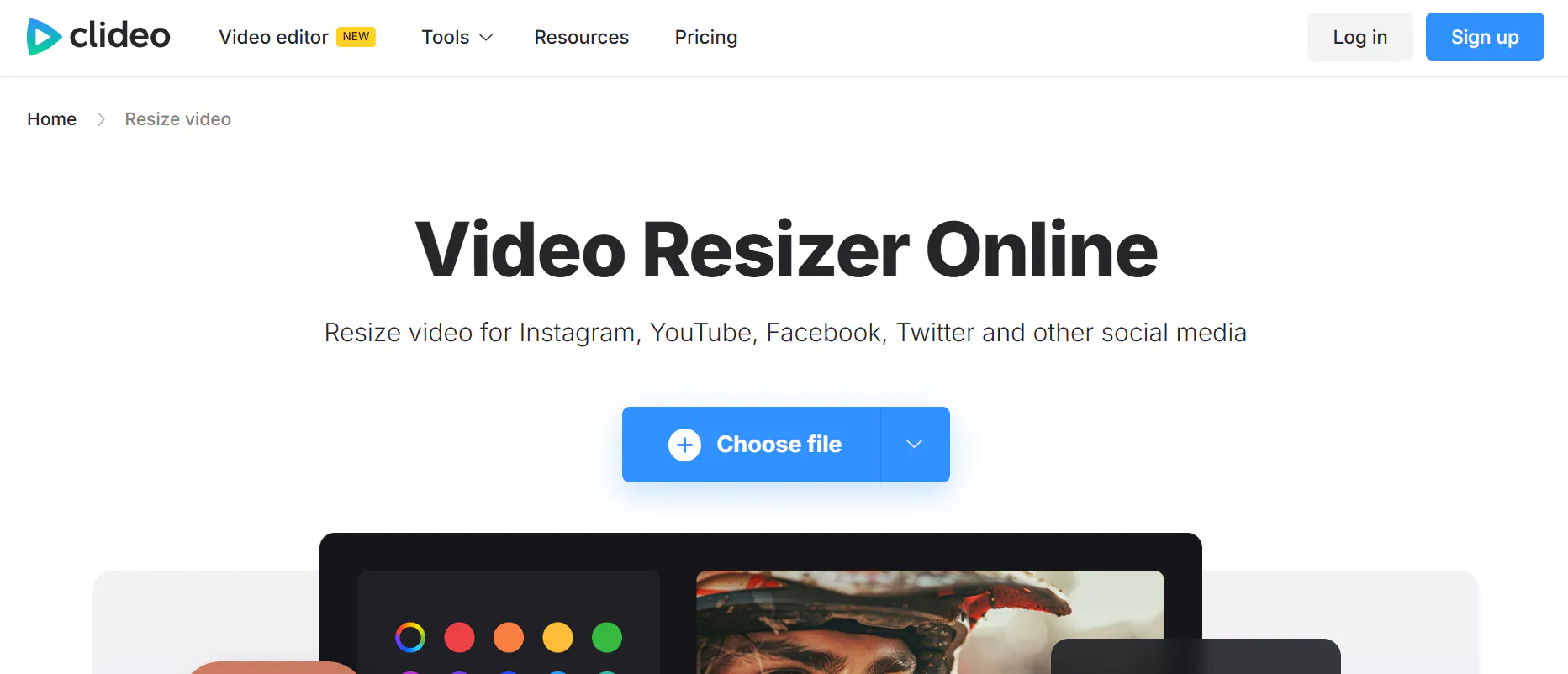 clideo video resizer