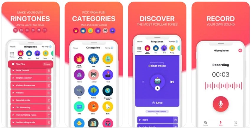 ringtones hd app iphone creatore