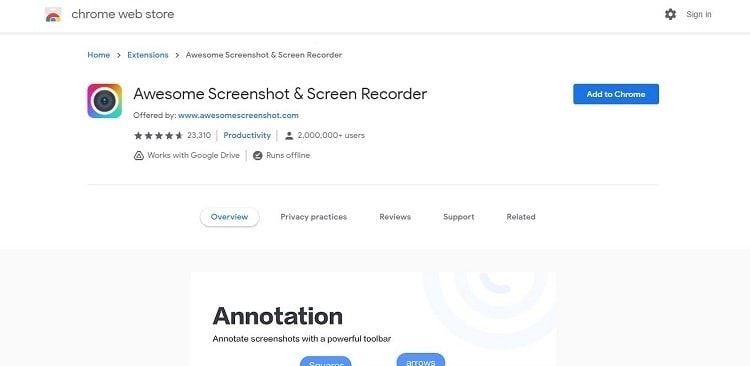 awesome screenshot screen recorder chrome