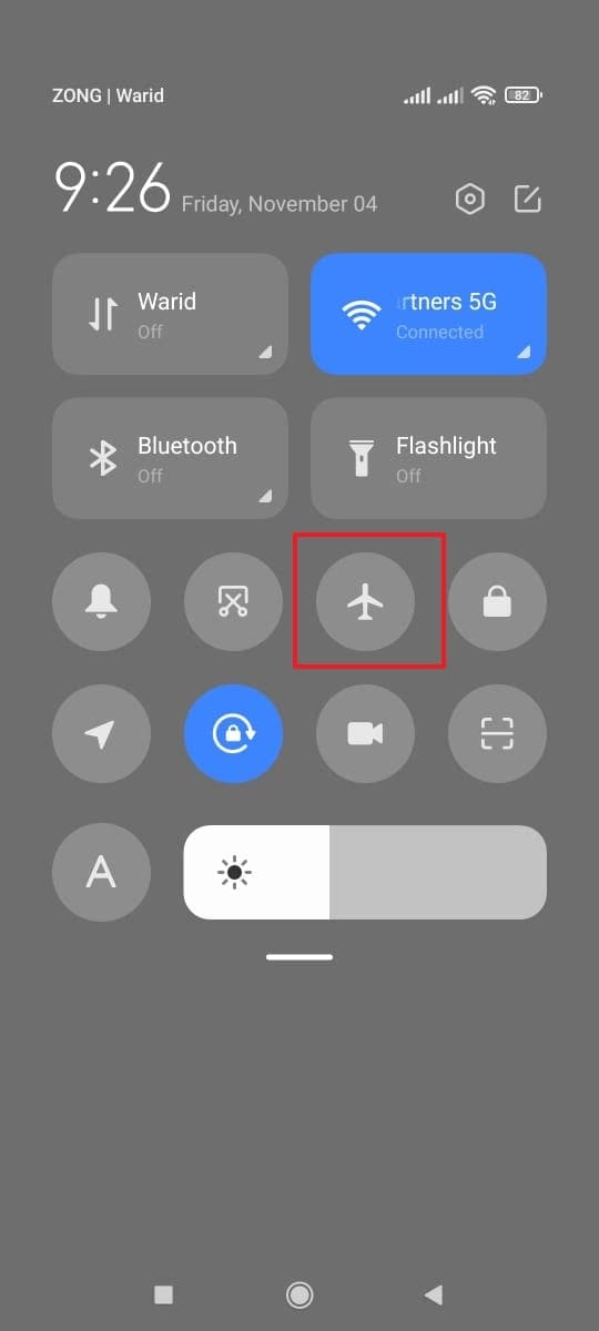 enable airplane mode android