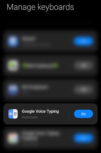 turn on google voice typing