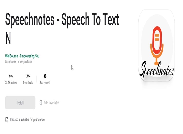 speechnotes app illustration