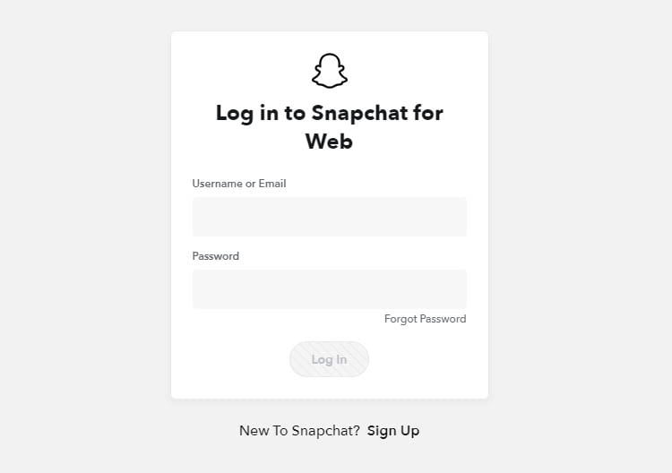 login to the snapchat web