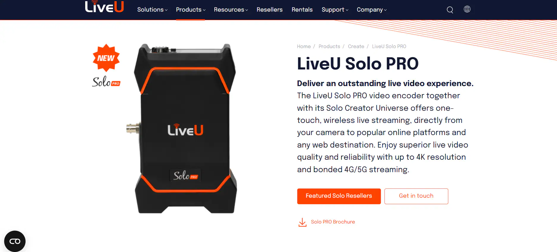 liveu solo homepage