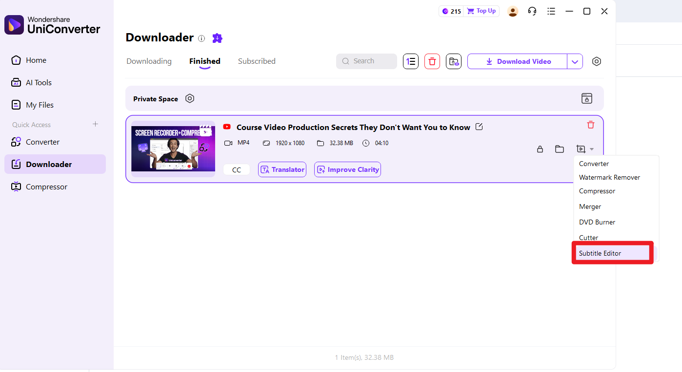 generate the subtitles
