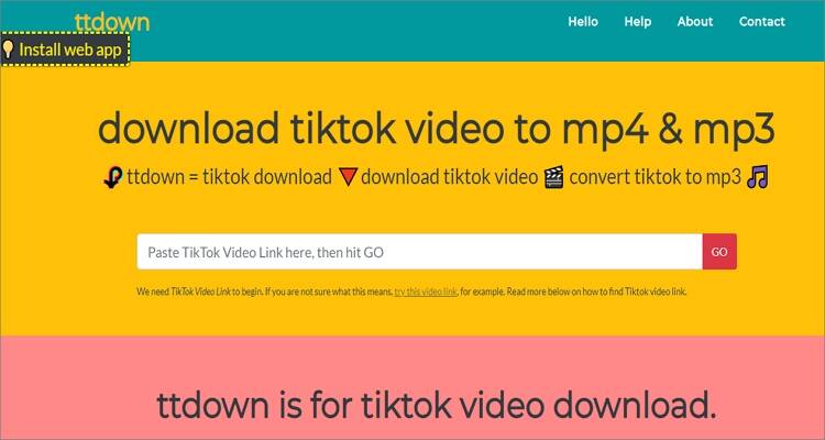 Aplicativos Grátis para Converter TikTok para MP3 - Ttdown.org