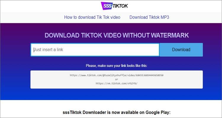 Obtén videos de TikTok en línea sin marca de agua - Ssstiktok