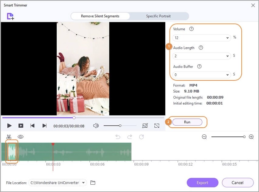 corte e divida o vídeo para as cenas de vídeo de seleção automática do story do instagram