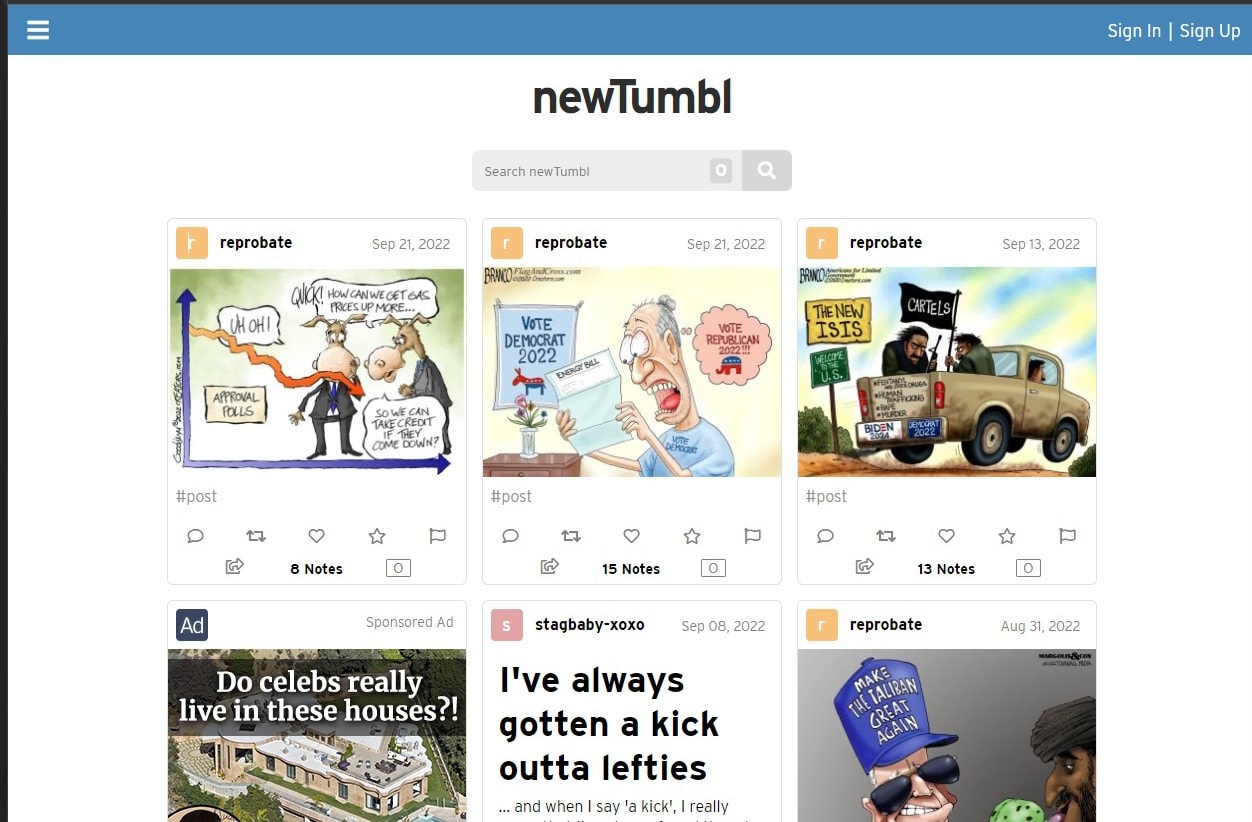 newtumbl front page