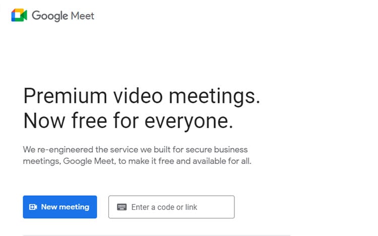 start or join a meeting on google meet