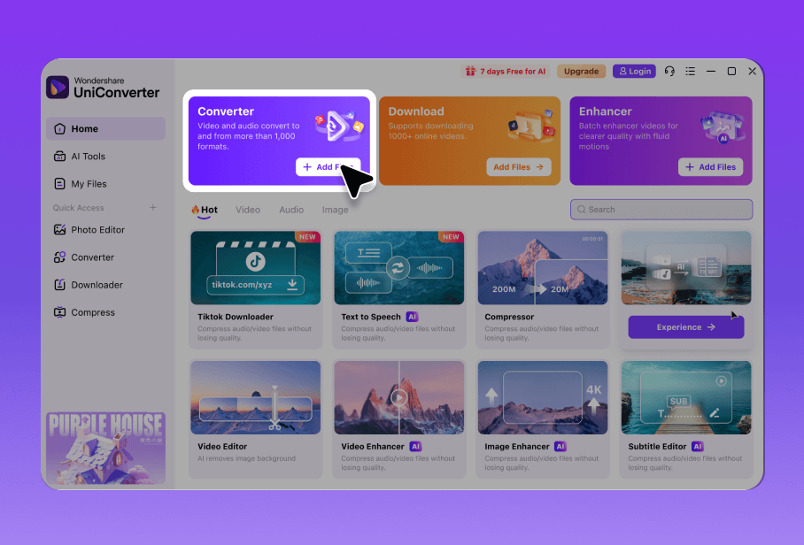 Upload and select video format - step 1