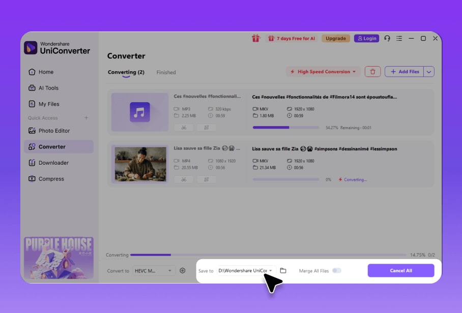 Convert and export video - step 3