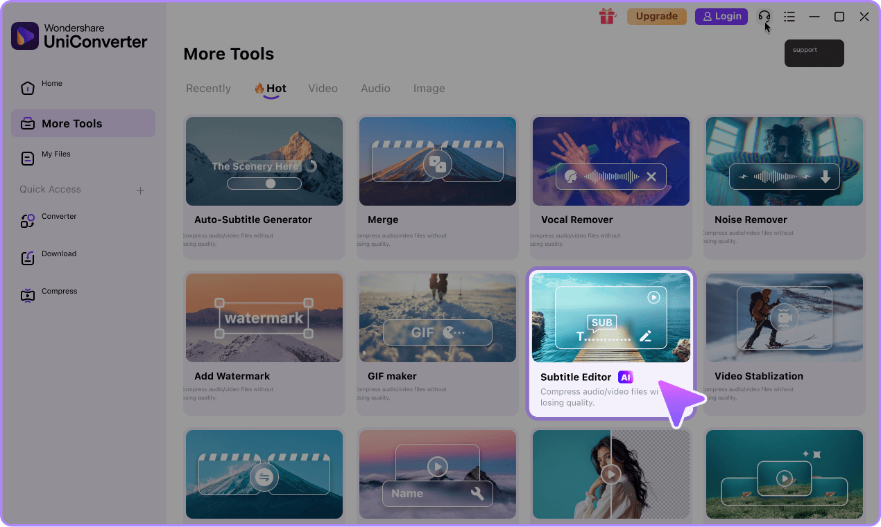 import video file for subtitles