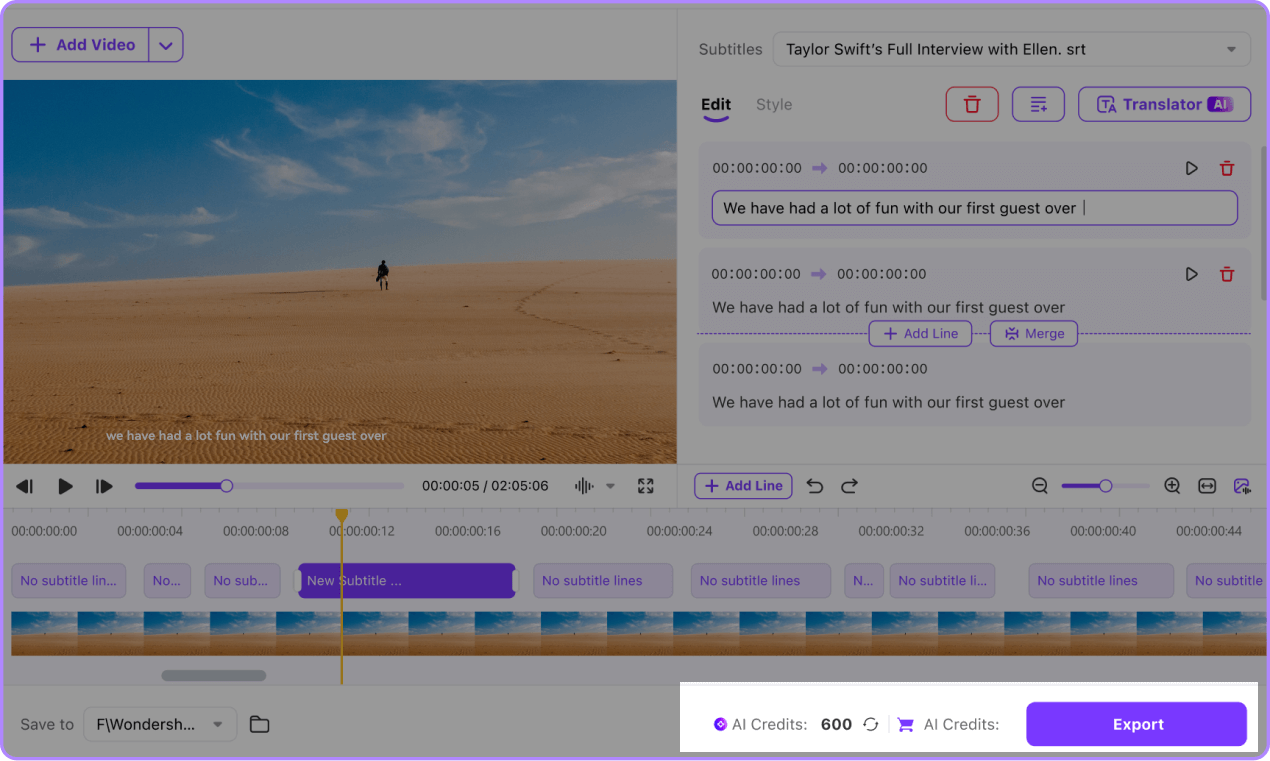 export subtitle files