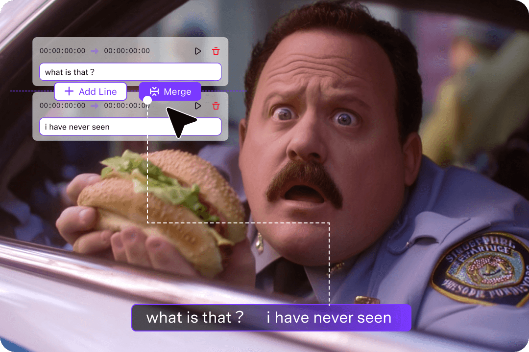 Merge and split video subtitles