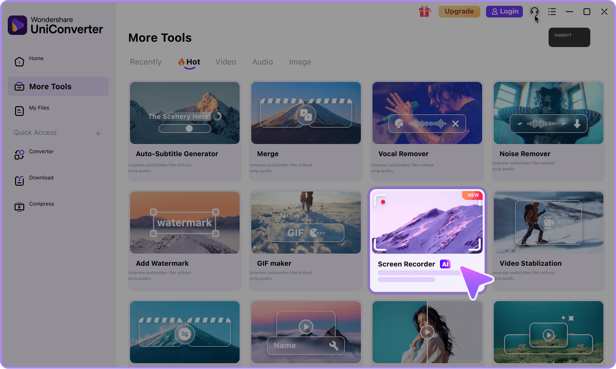 launch screen recorder