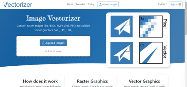 screen view of vectorizer