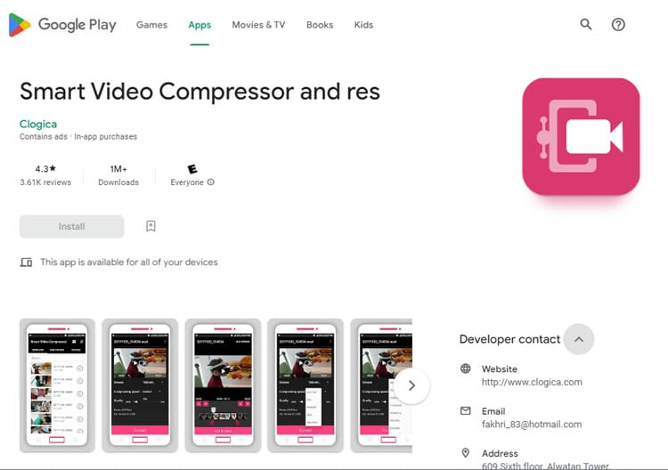 smart video compressor im Google Play Store