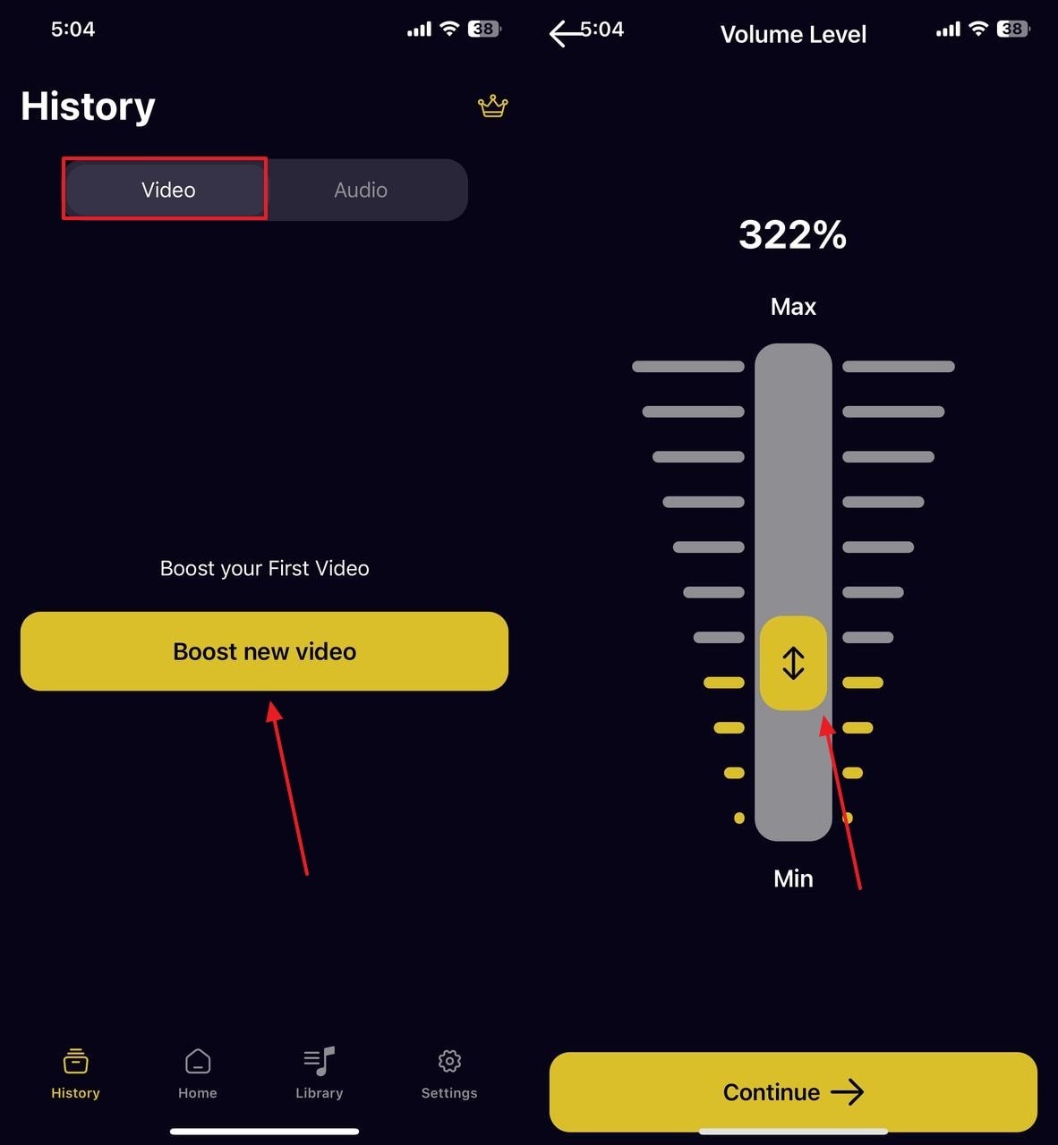 boost volume on mobile app