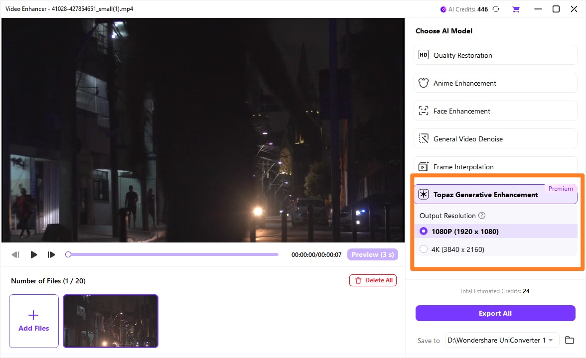 perform frame interpolation model and export